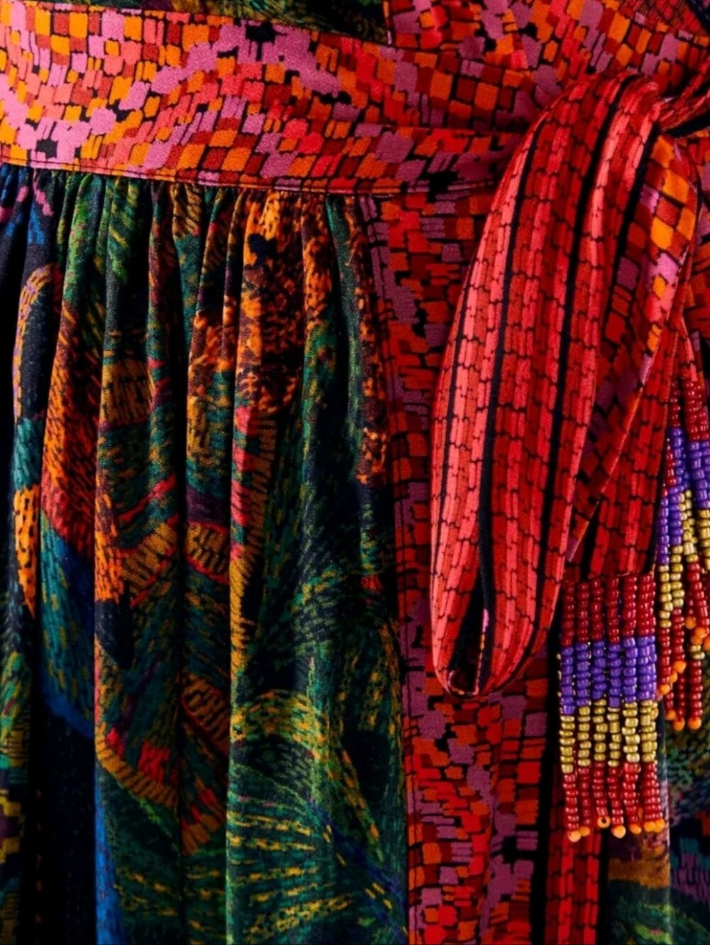 NWT FARM RIO | $240 Forest Tapestry Wrap Mini Dress - Picture 7 of 8